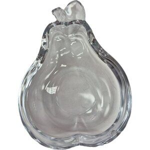 Studio Nova Crystal Pear Shaped Dish Clear Glass Trinket Holder Japan Vintage 70